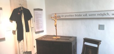 Blick in eine Museale Zelle in Haus Hohenbusch