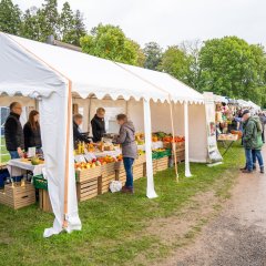 verschiedene Stände auf dem Bauernmarkt