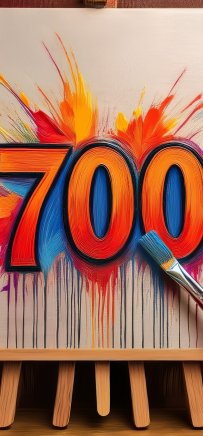 Bunte Malerei mit der Zahl 700. 700