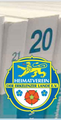Bücherregal mit verschiedenen Nummern, Heimatverein-Logo. HEIMATVEREIN DER ERKELENZER LANDE E.V.