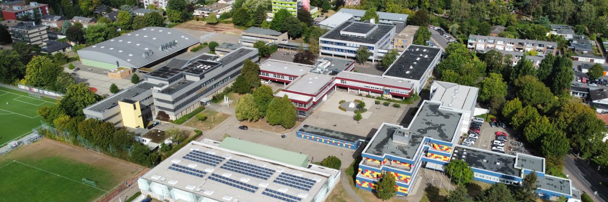 Schulzentrum Erkelenz mit der Realschule und beiden Gymnasien, Drohnenaufnahme