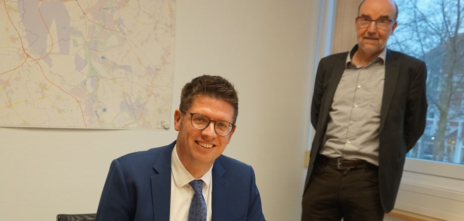 Bürgermeister Stephan Muckel und Technischer Beigeordneter Ansgar Lurweg