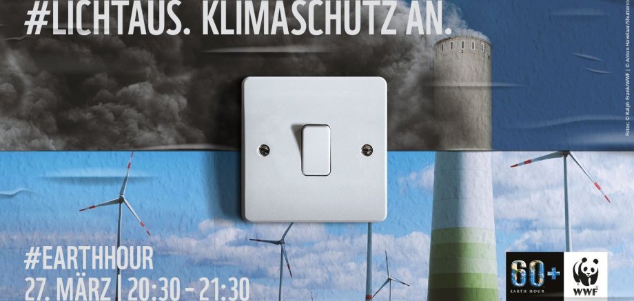 Das Plakat zur Earth Hour am 27. März "Lichtaus. Klimaschutz an."