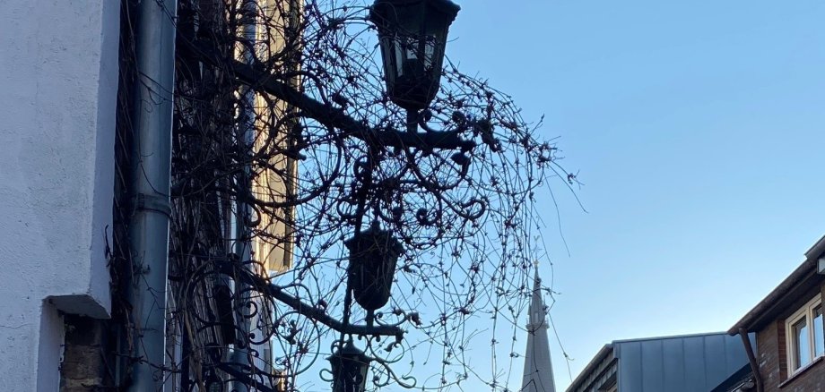 Straßenlaternen auf der Brückstraße in Erkelenz