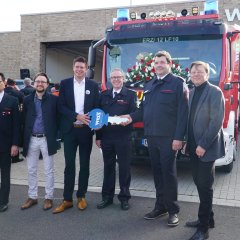 Gruppenfoto zum Feuerwehrfest am Umsiedlungsstandort