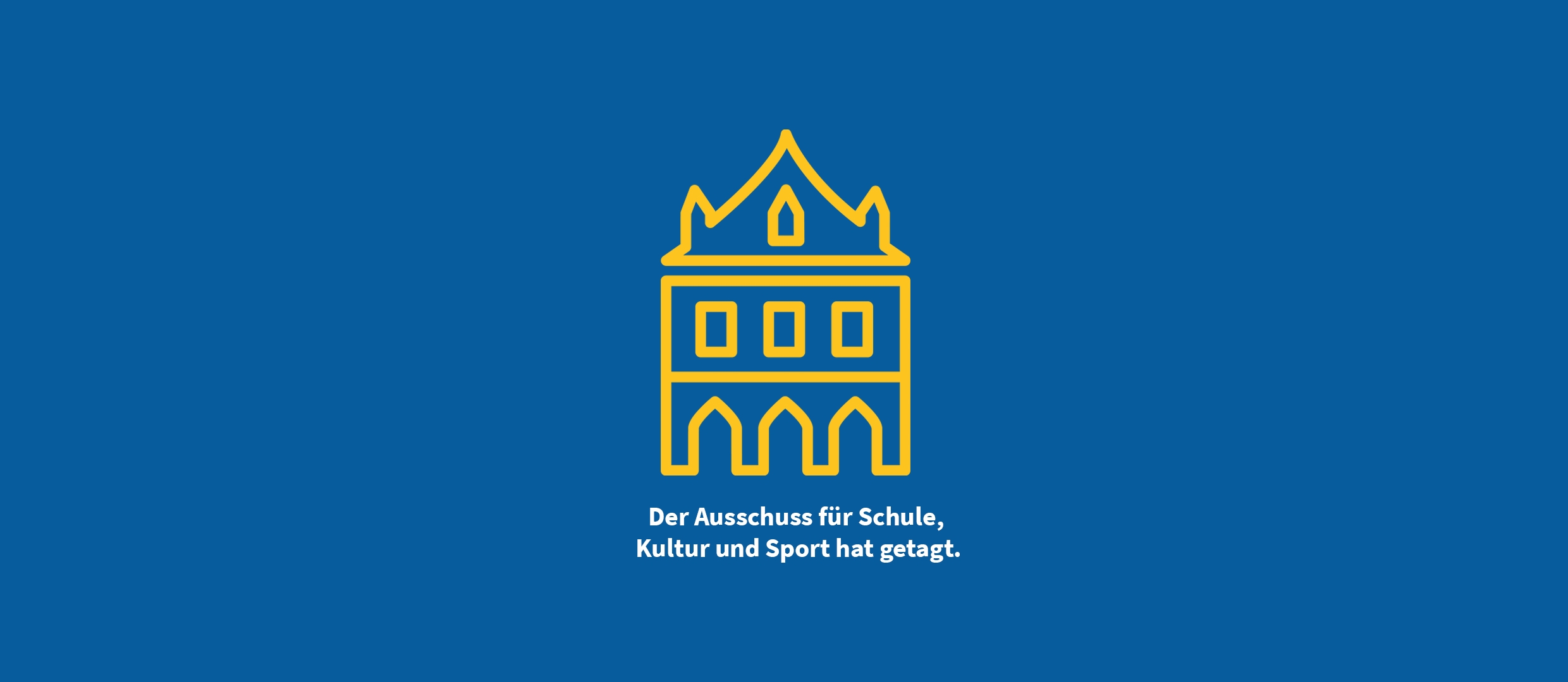 Grafik Altes Rathaus und Schriftzug zum Ausschuss für Schule, Kultur und Sport.
