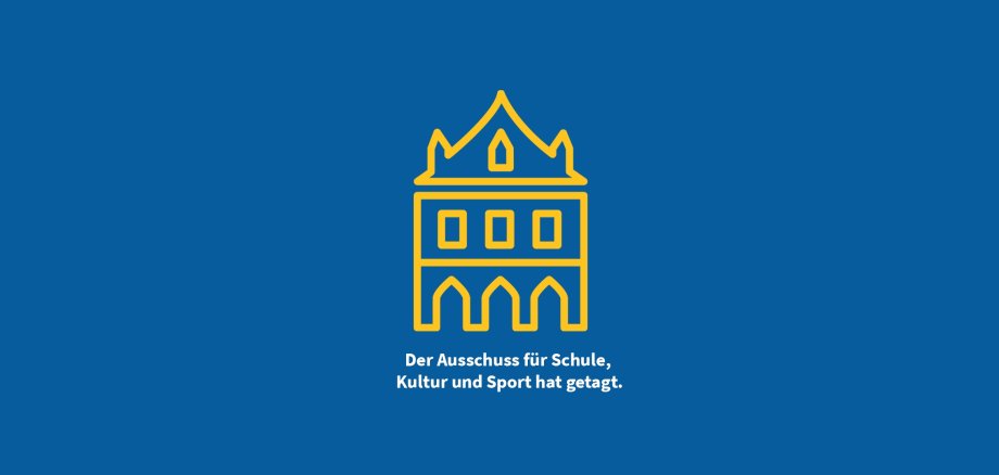 Grafik Altes Rathaus und Schriftzug zum Ausschuss für Schule, Kultur und Sport.