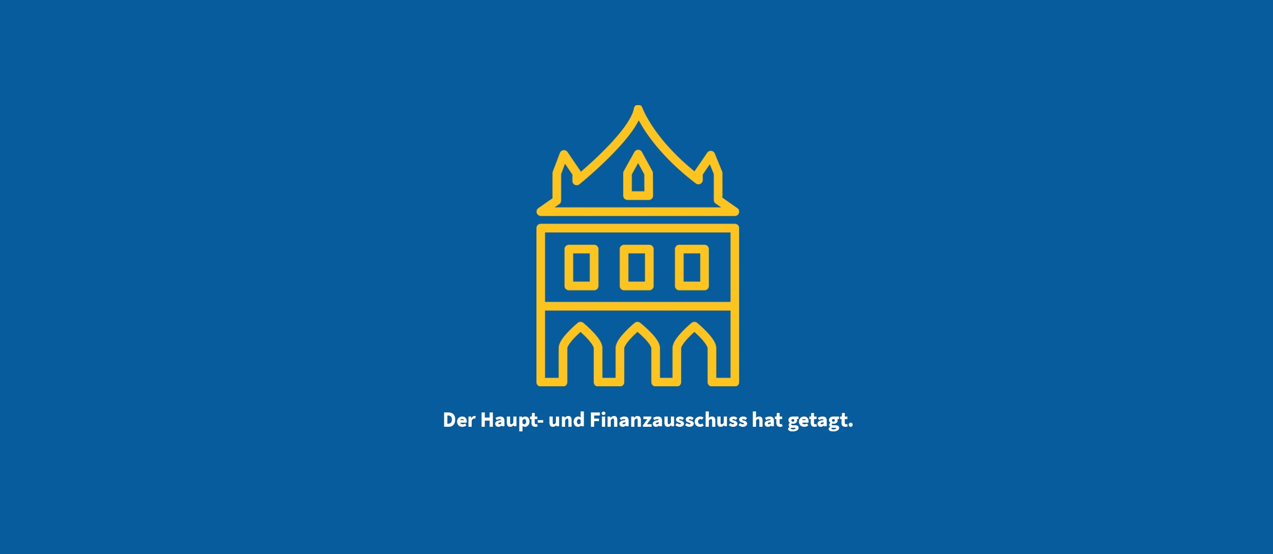 Grafik vom Alten Rathaus mit Schriftzug zum Haupt- und Finanzausschuss.