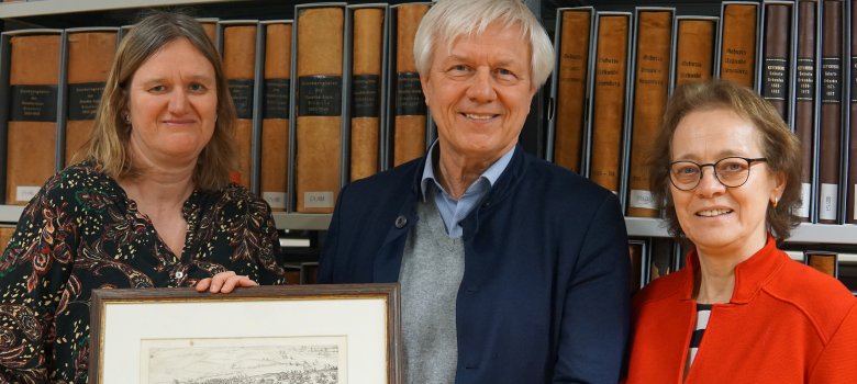 Kupferstich Belagerung im Archiv