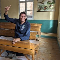 Freilandmuseum: Bürgermeister Stephan Muckel auf der Schulbank