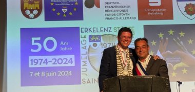 Gemeinsame Rede der beiden Bürgermeister am Begrüßungsabend in der Festhalle