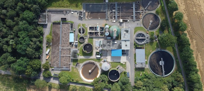 Der Abwasserbetrieb der Stadt Erkelenz von oben