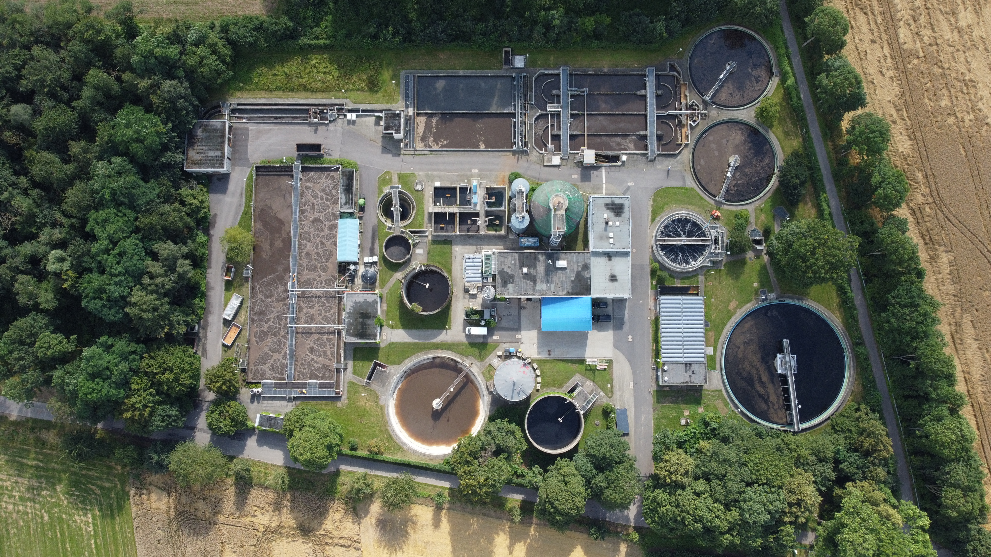 Der Abwasserbetrieb der Stadt Erkelenz von oben