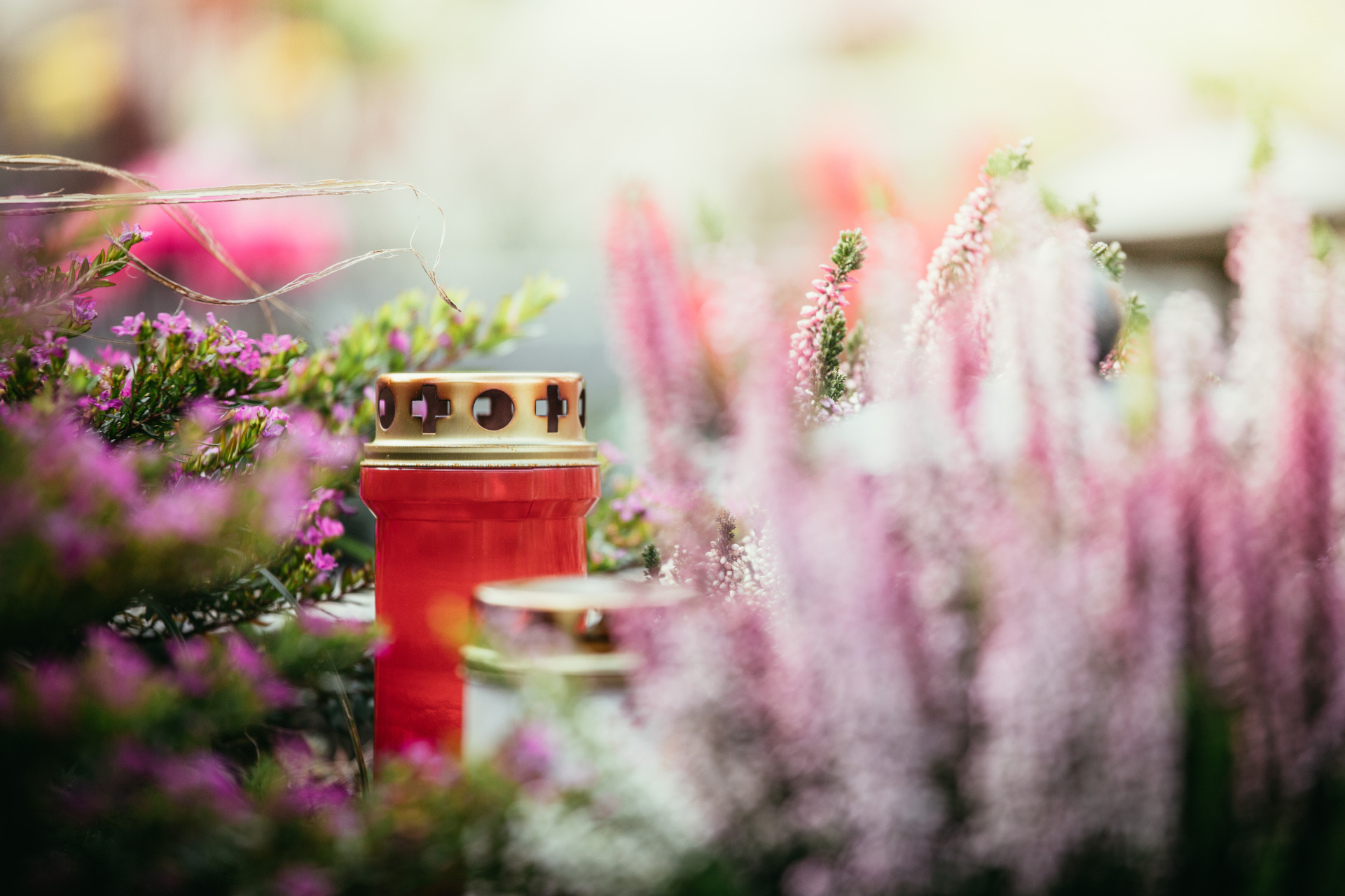 Candle at the cemetery, funeral