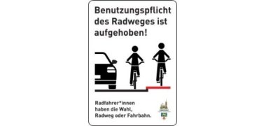 Schild Radwegebenutzungspflicht aufgehoben