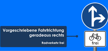 Schild vorgeschriebene Fahrtrichtung Radverkehr frei