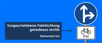 Schild vorgeschriebene Fahrtrichtung Radverkehr frei