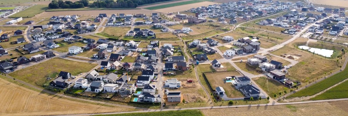 Drohnenaufnahme Umsiedlungsstandort Keyenberg, Kuckum, Westrich und Berverath