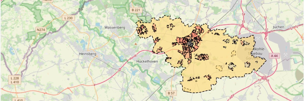 Übersichtskarte Bebauungspläne Stadt Erkelenz